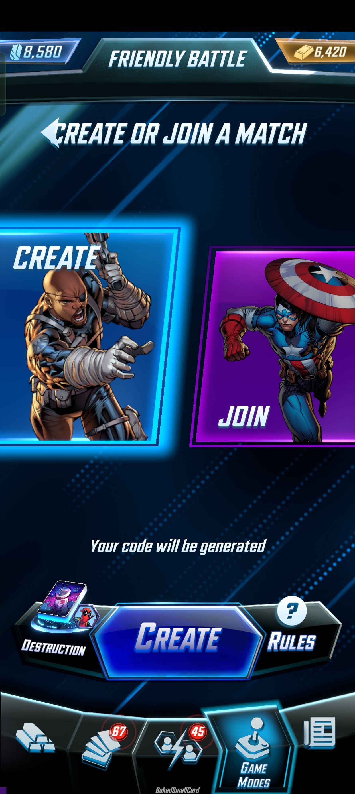creating a friendly battle in marvel snap