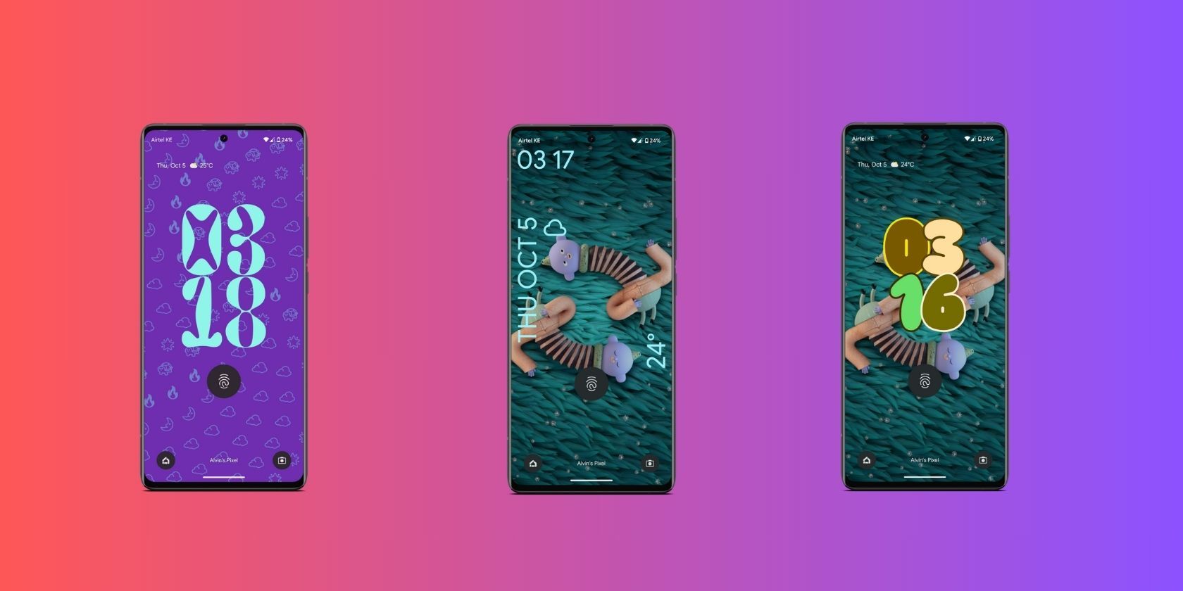 Android lock screen with different styles