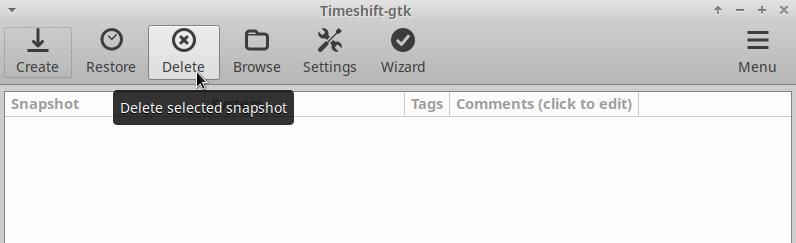 حذف پشتیبان های ناخواسته timeshift از طریق برنامه