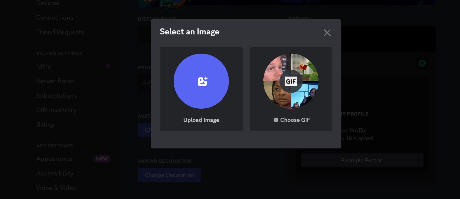 Discord Asking to Select the Image You Want to Change the Avatar With