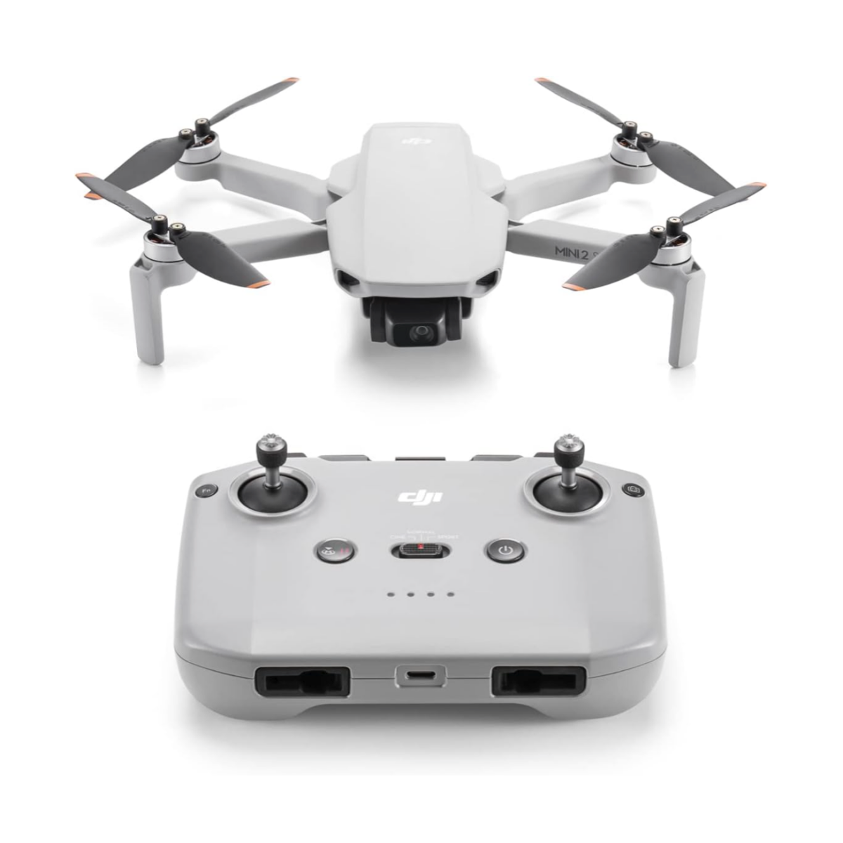 A DJI Mini 2 SE drone with RC-N1 controller