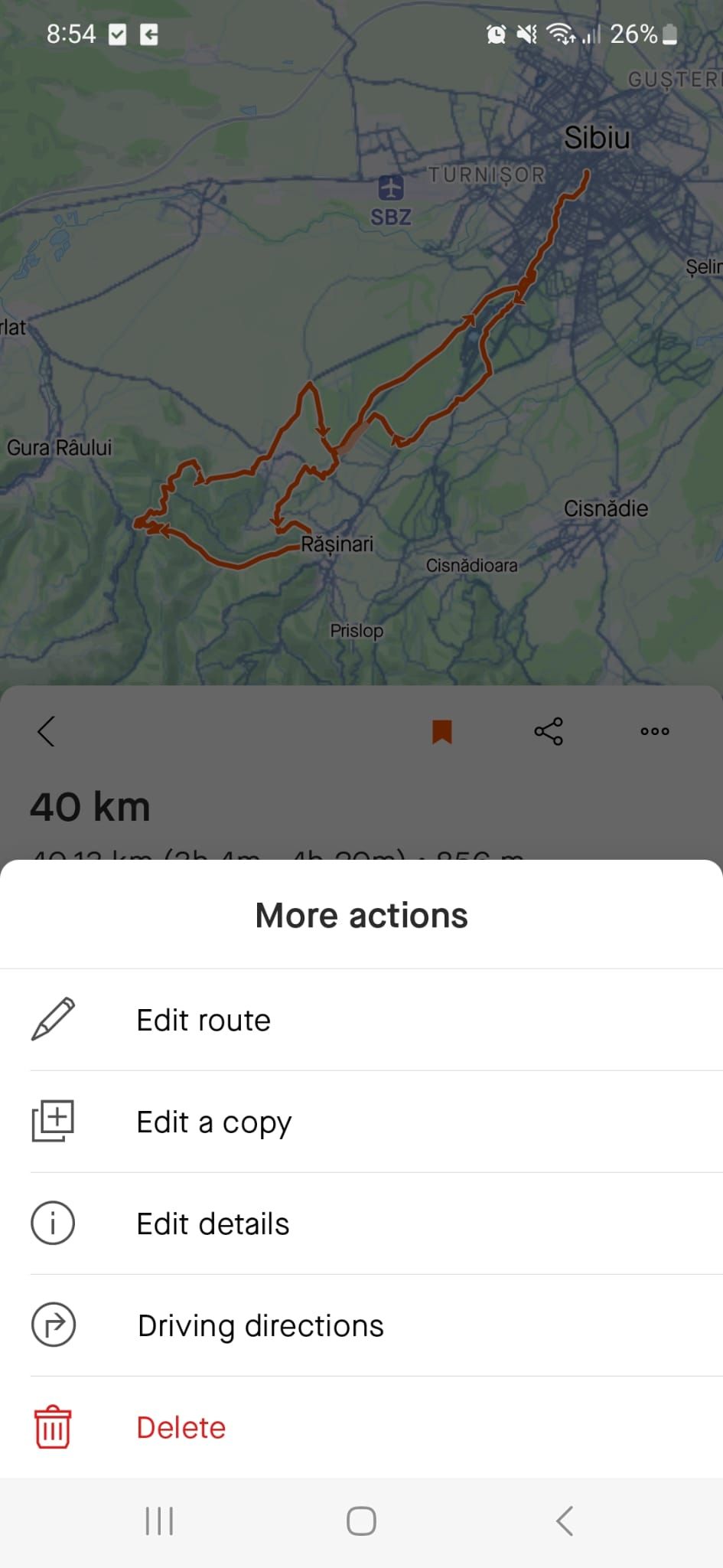 Edit one of your saved routes on Strava