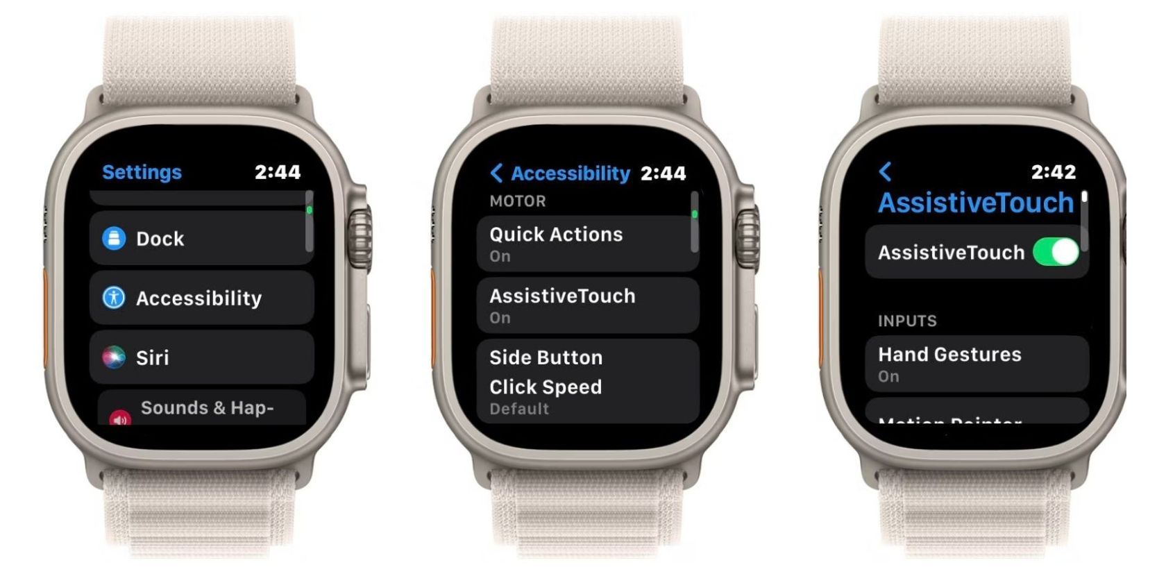 enabling assitive touch in apple watch 