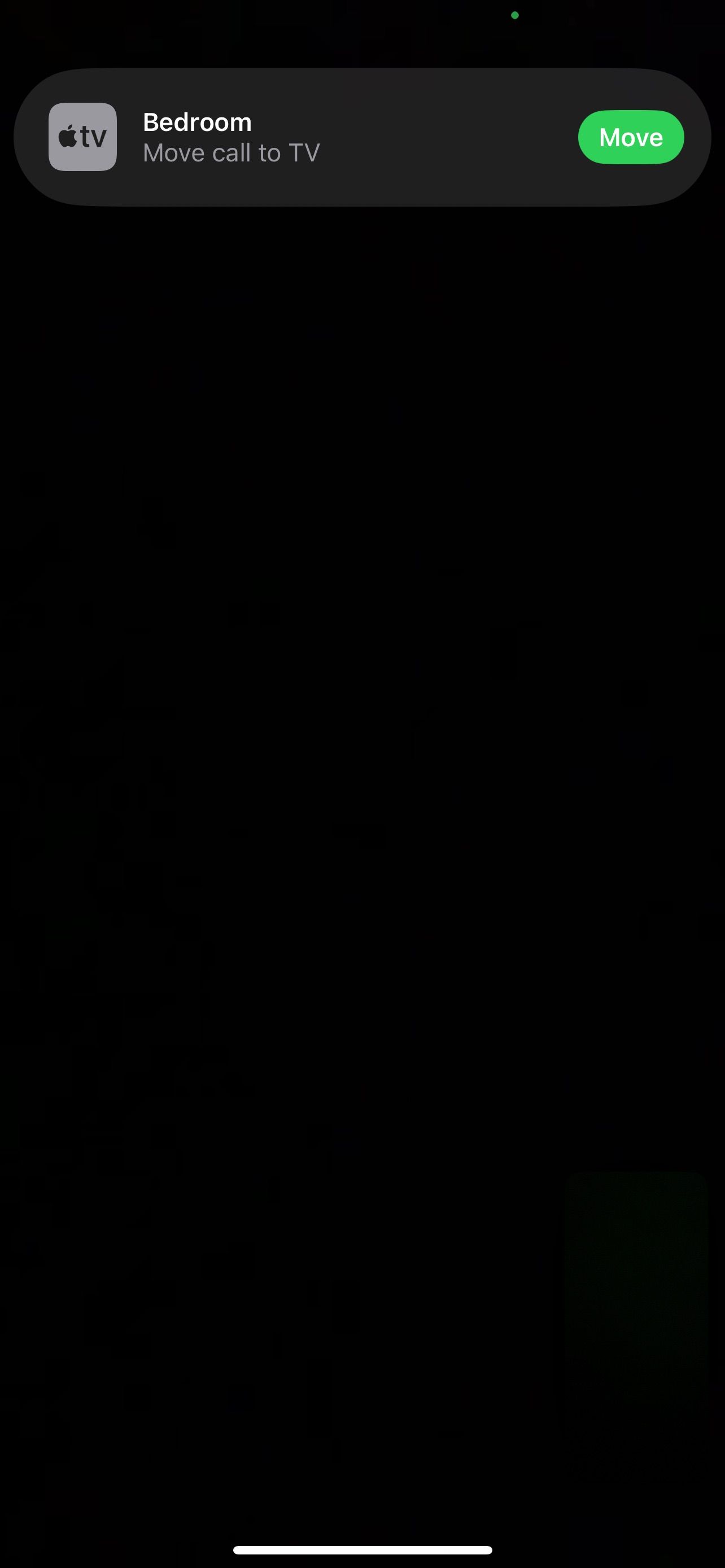 FaceTime iOS 17 دکمه انتقال به Apple TV