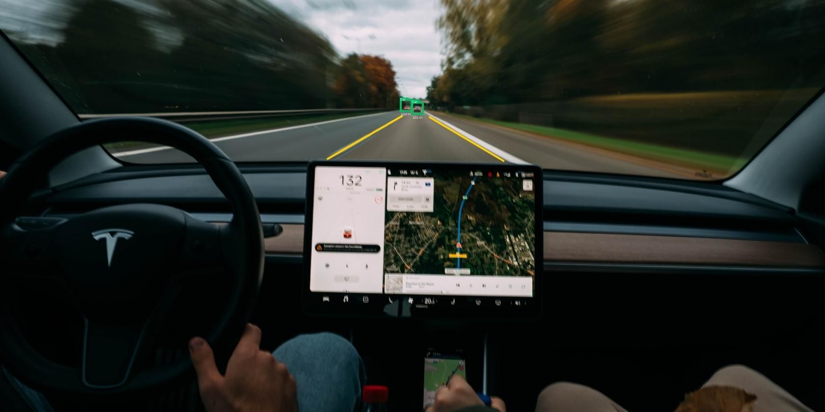 Driving Tesla on Autopilot mode