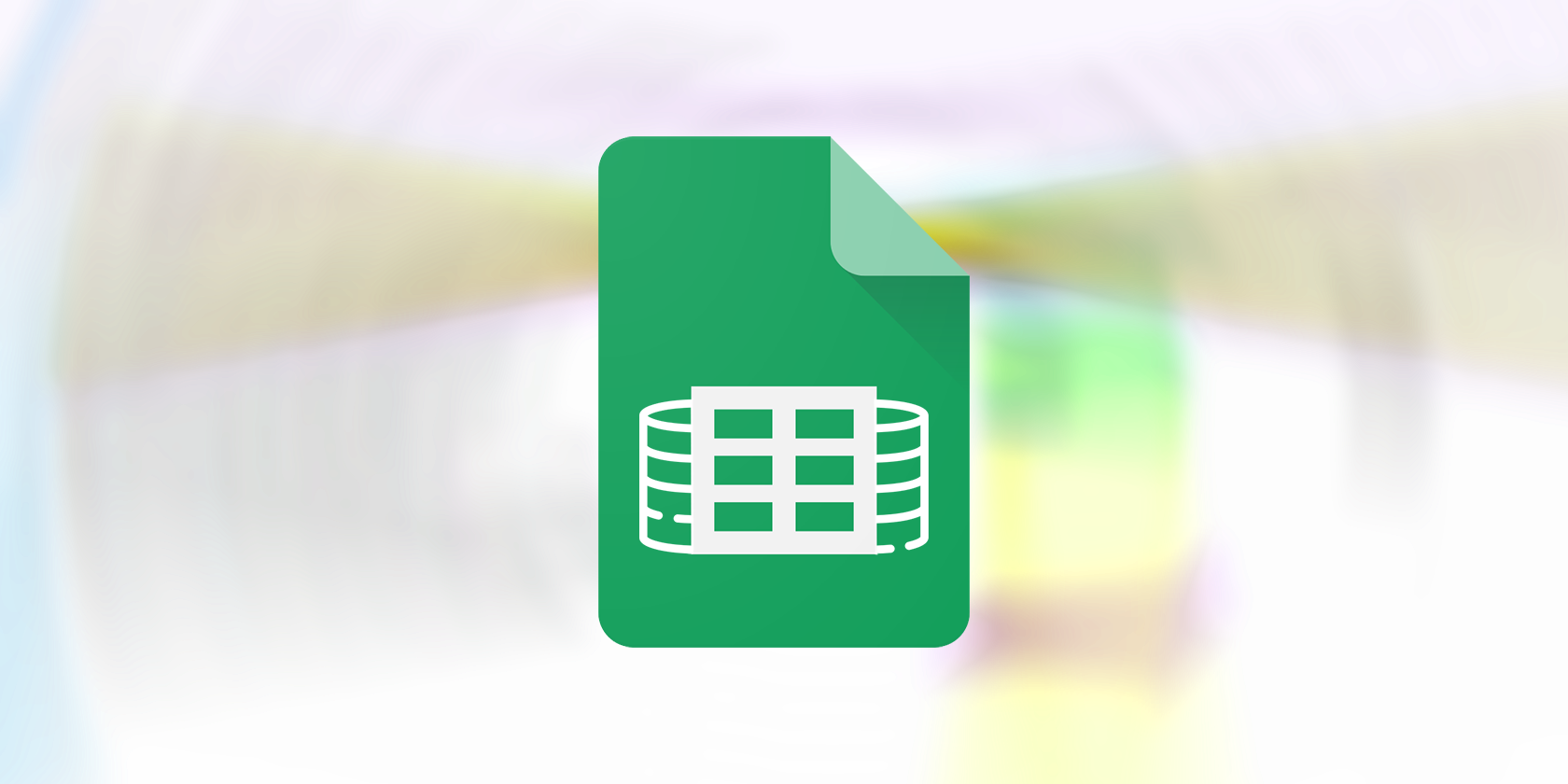 Google Sheets logo with data banks on the side
