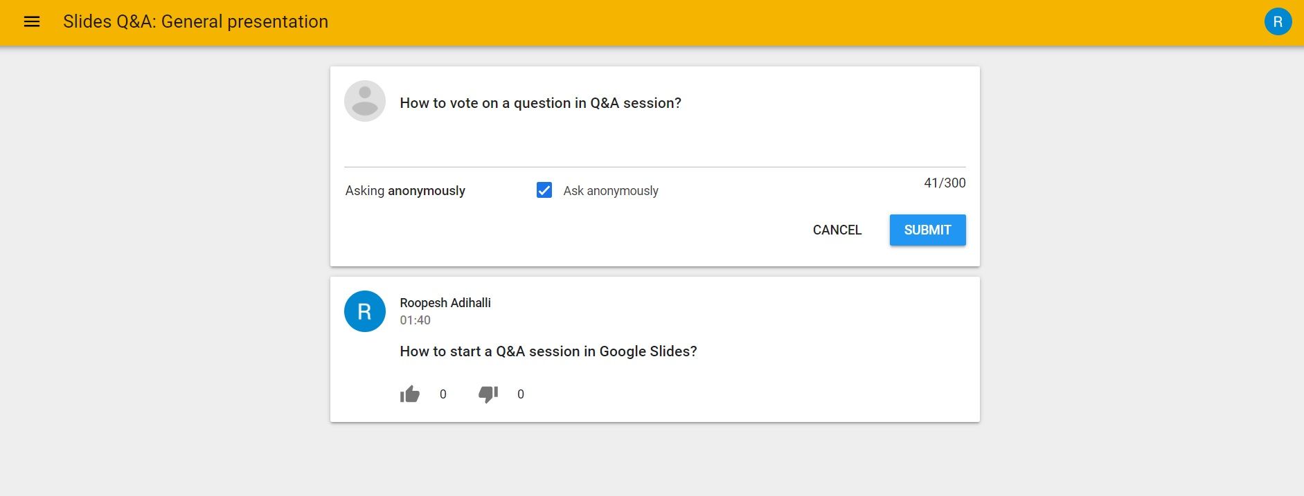 Slides Google Slides Slides Q&A Session Ask Question Link Window Question ناشناس