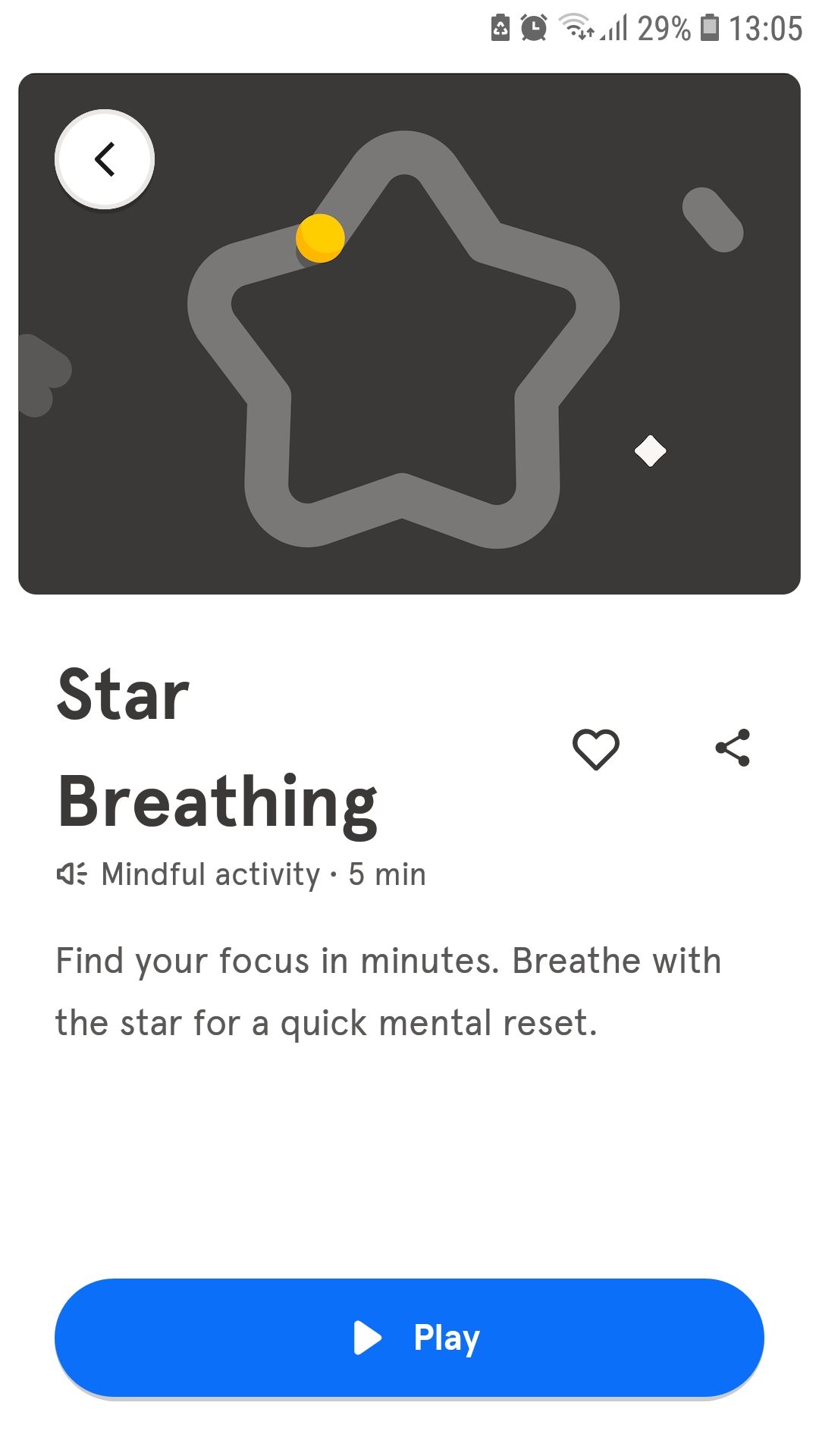 Headspace mobile app star breathing exercise