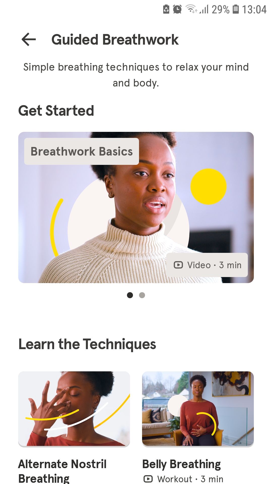 Headspace mobile app guided breathwork