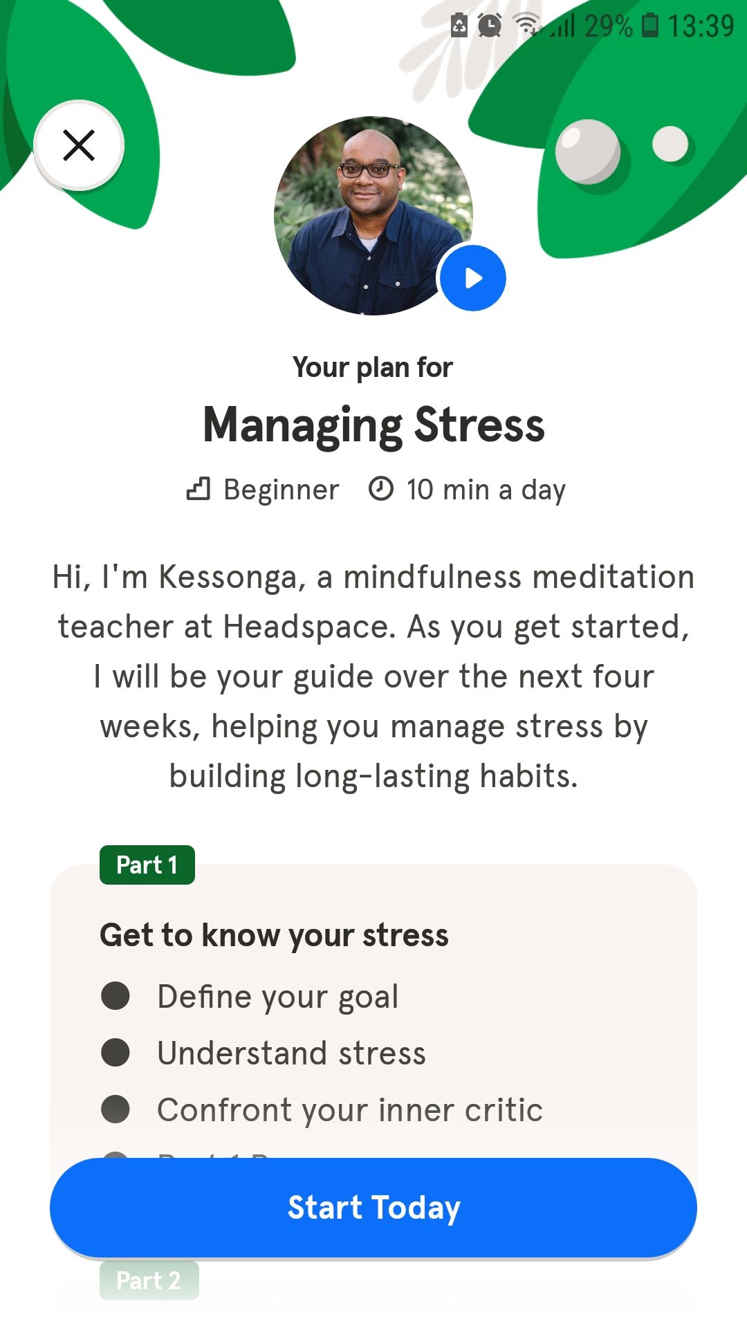 برنامه مدیتیشن Headspace و خواب برنامه مدیریت استرس