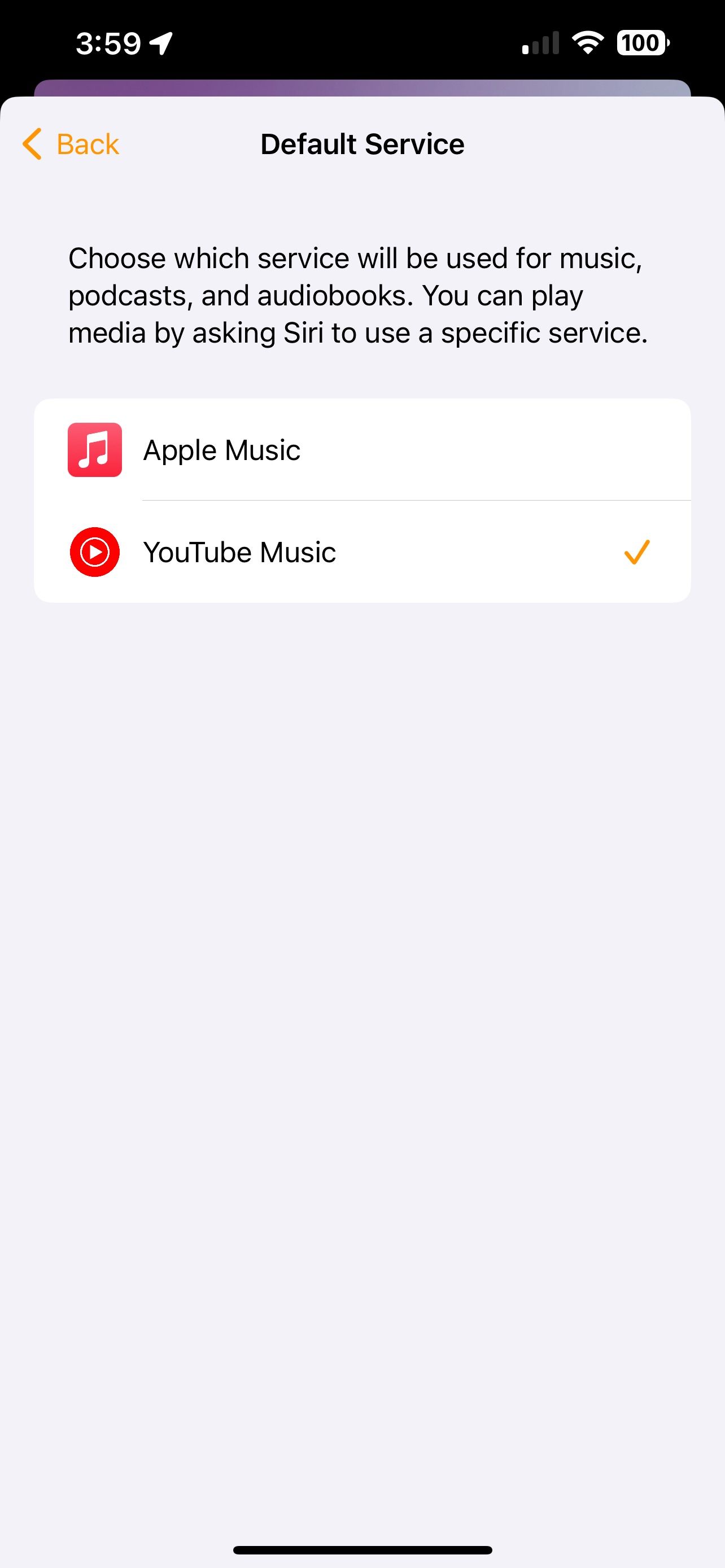 Home App iOS 17 Media Default Services YouTube Music