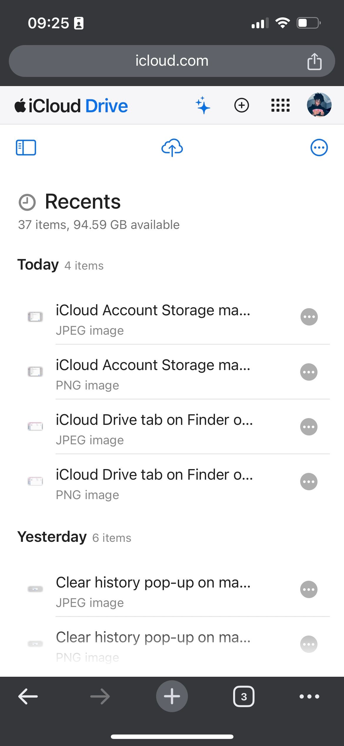 iCloud Drive page on iCloud web