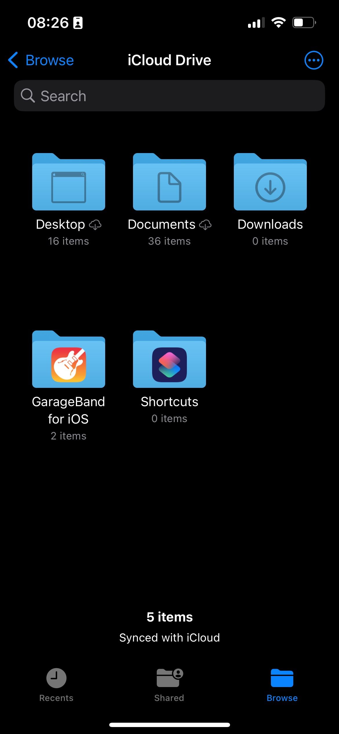 iCloud files in iOS Files app
