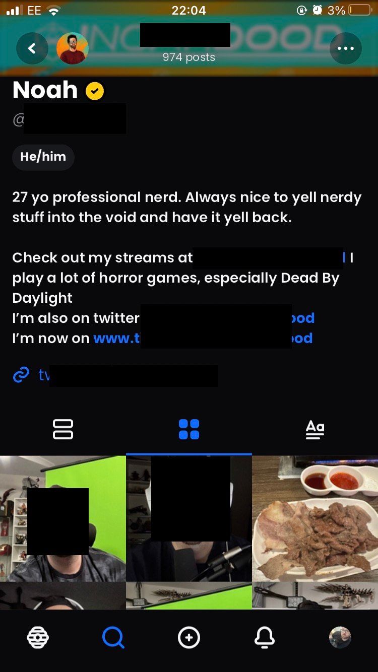 A user profile page on the Hive iOS app showing an image post only feed