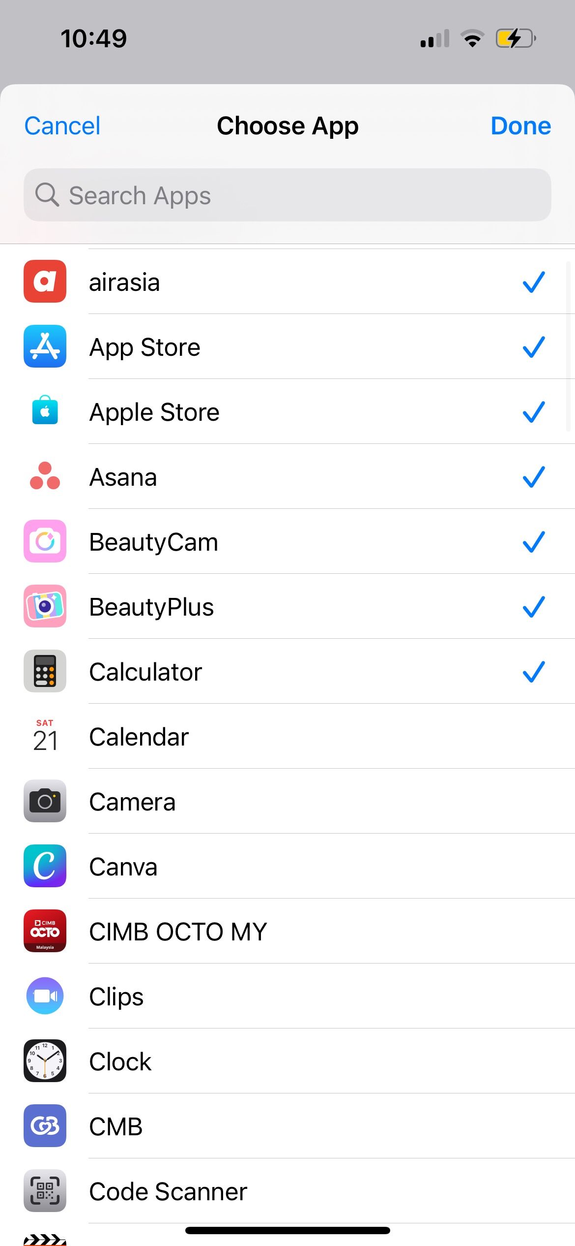 lista de aplicativos para escolher para automação do iphone