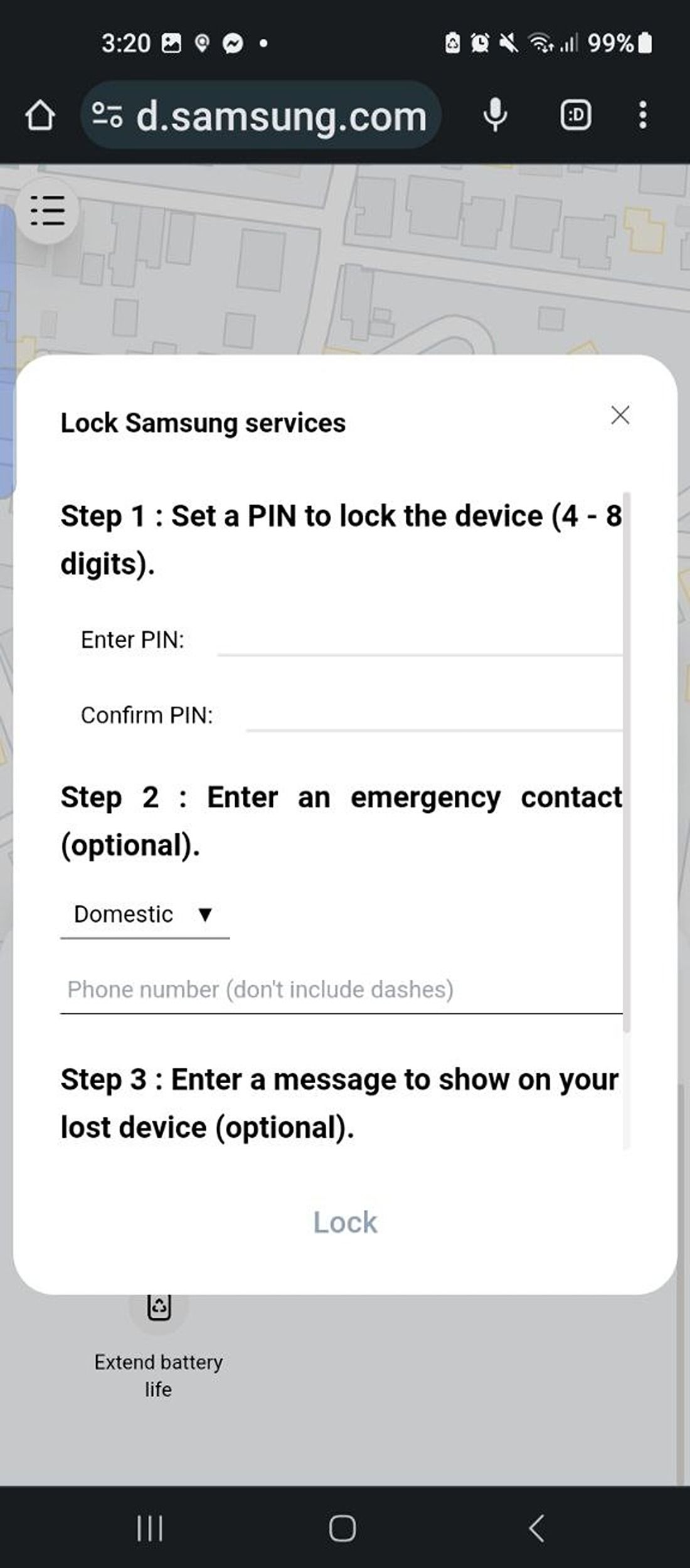 Lock phone using PIN