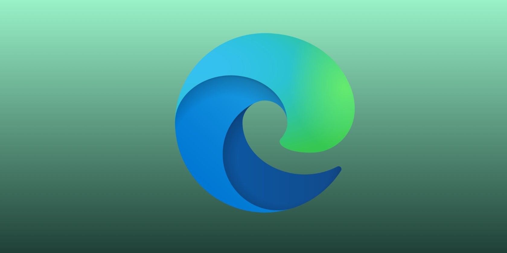 Microsoft Edge Logo Over a Green Background