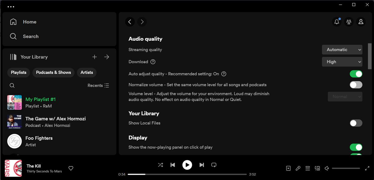 Disable normalize audio on Spotify