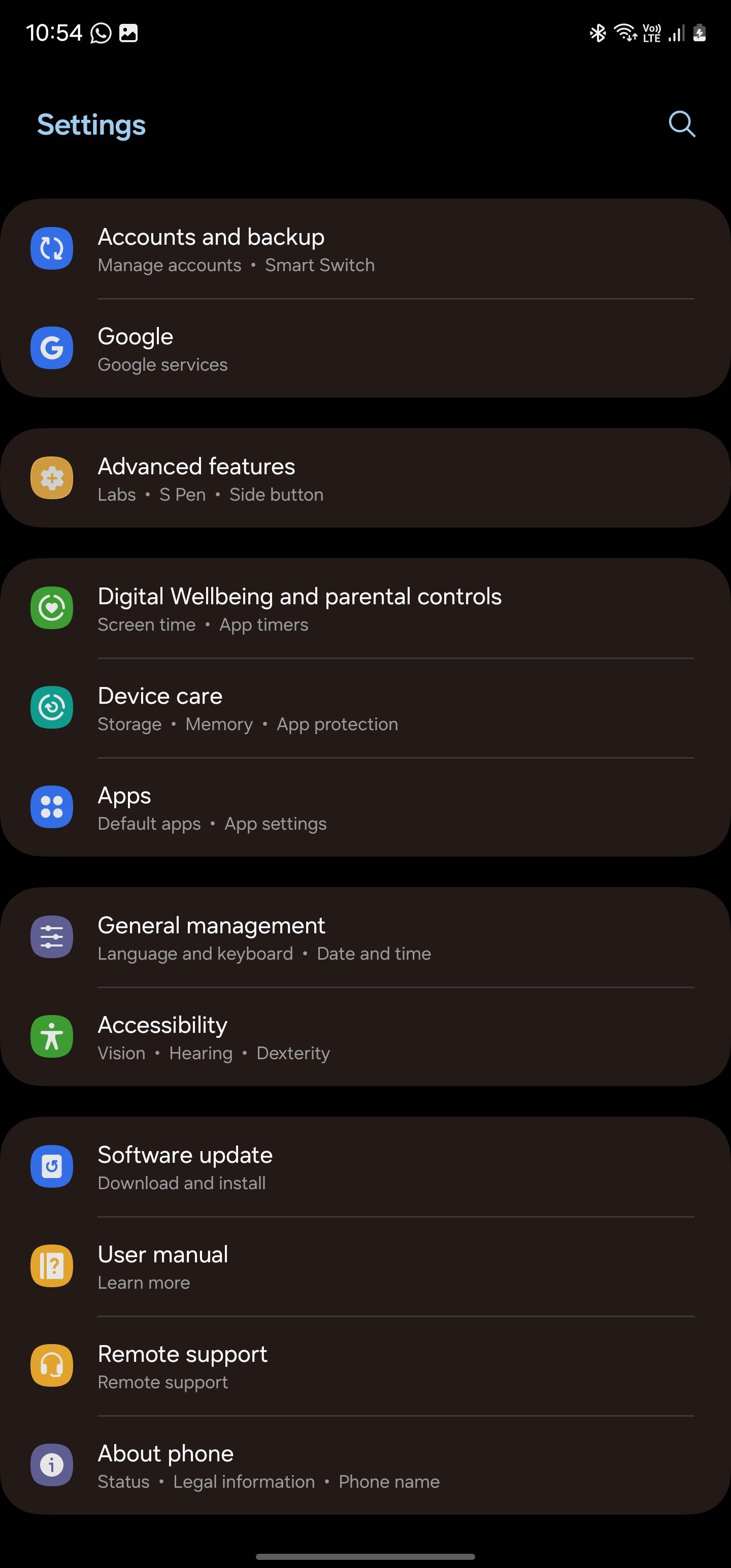 منوی تنظیمات One UI 6