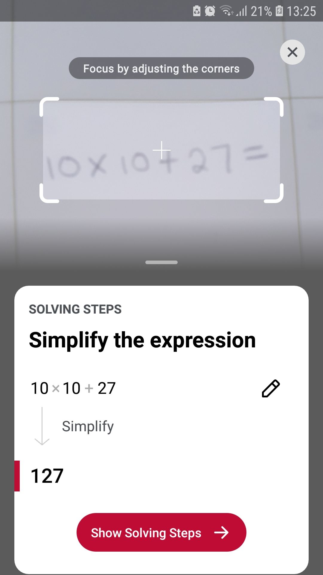 photomath math homework helper mobile app solving steps