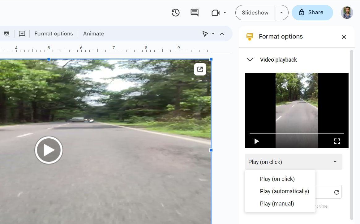 گزینه پخش خودکار در اسلایدهای Google