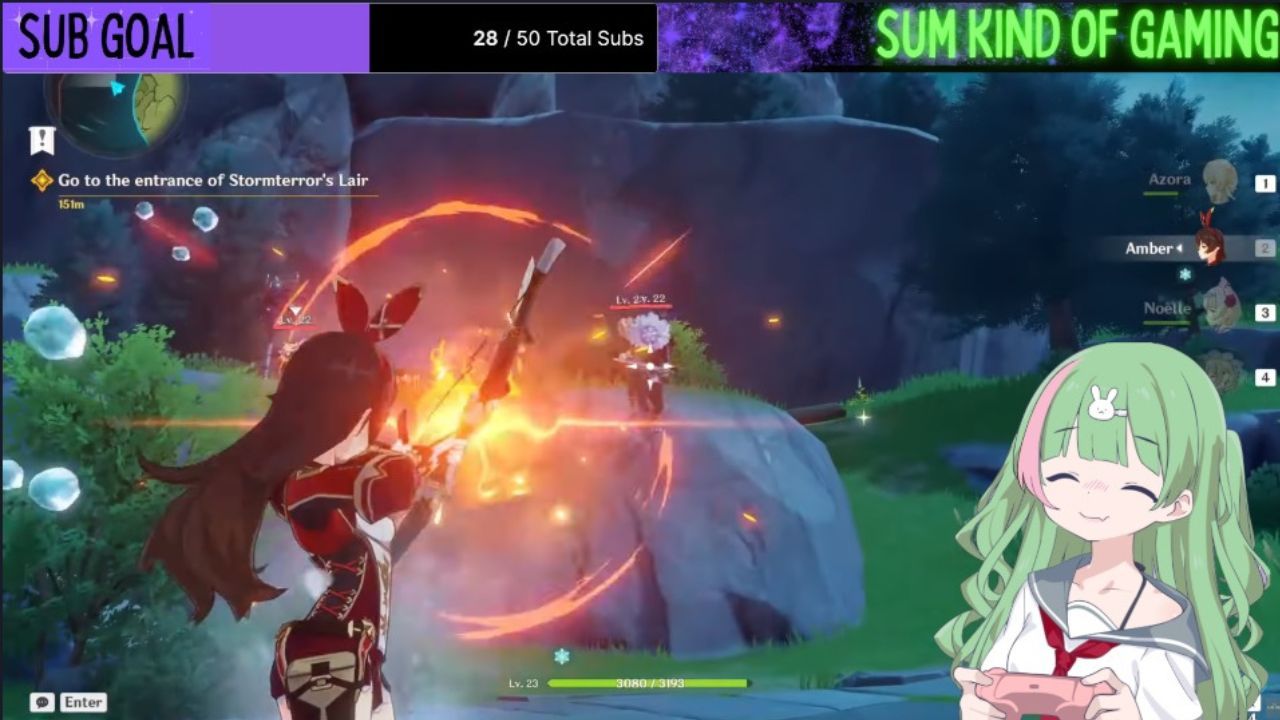 PNGTuber playing Genshin Impact on Twitch