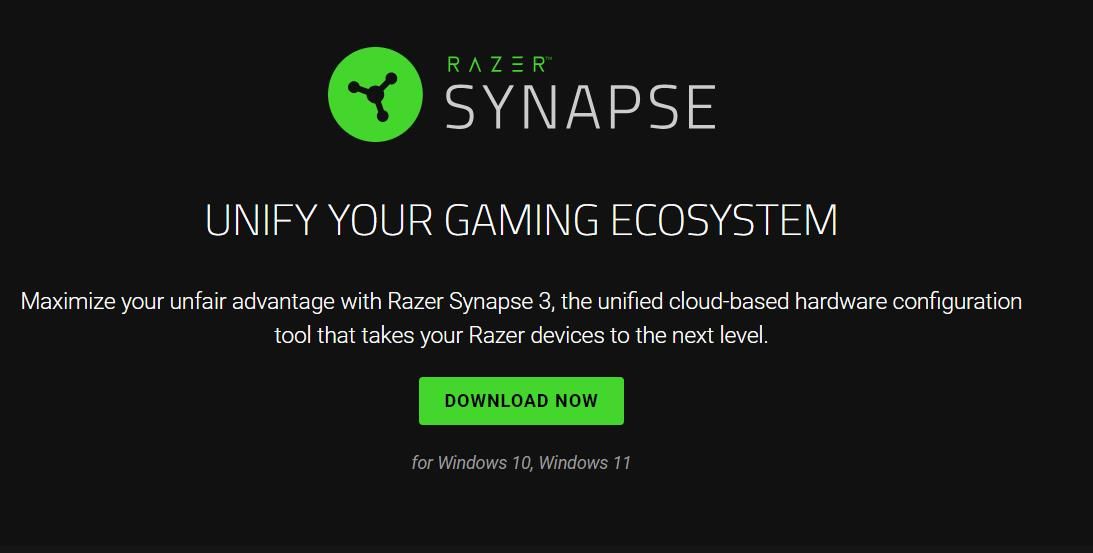 Кнопка Загрузить сейчас для Razer Synapse