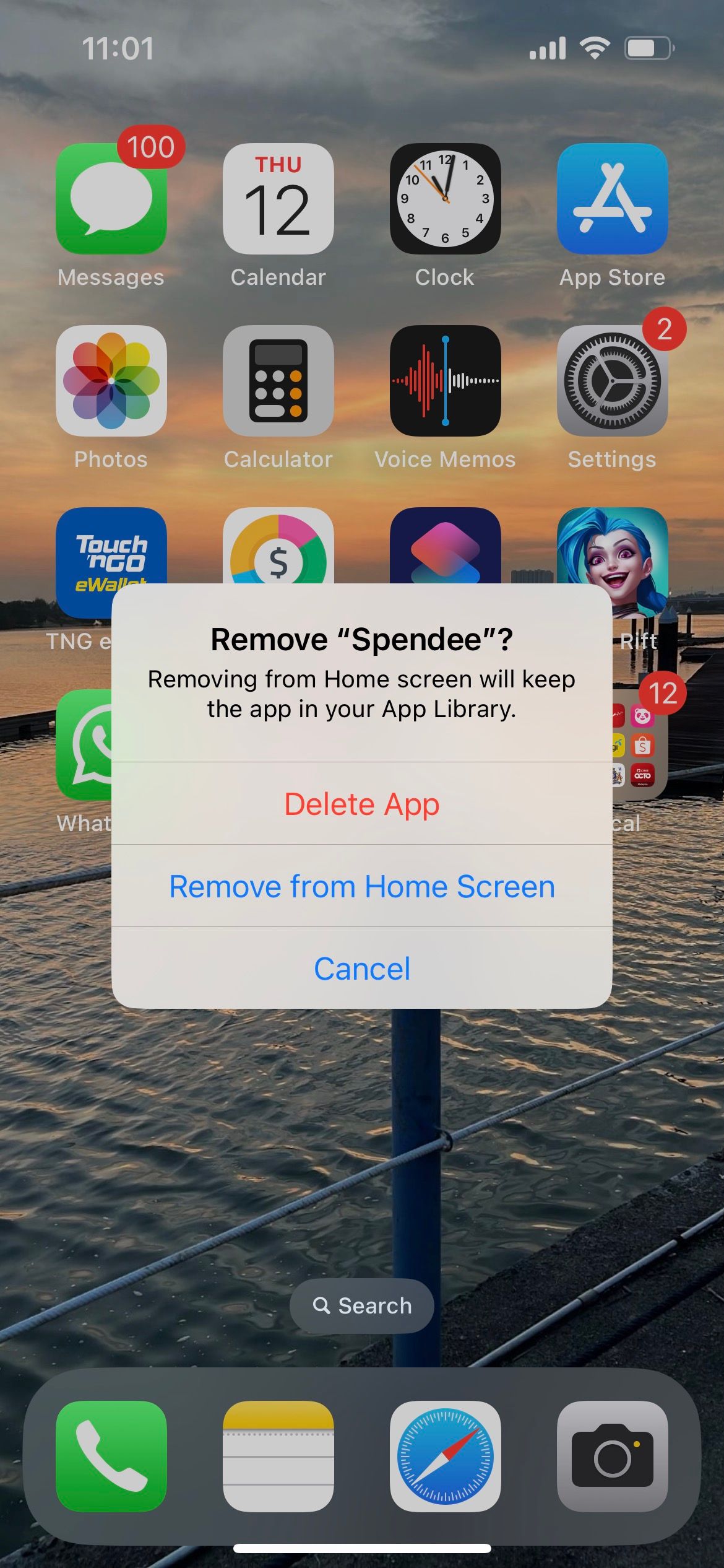remove app confirmation in iphone
