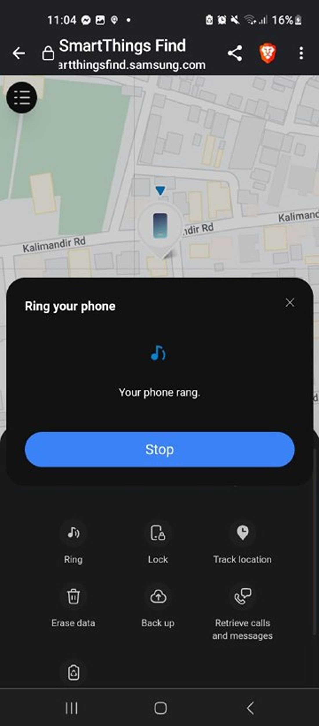 Using Ring functionality in Samsung SmartThings to track phone