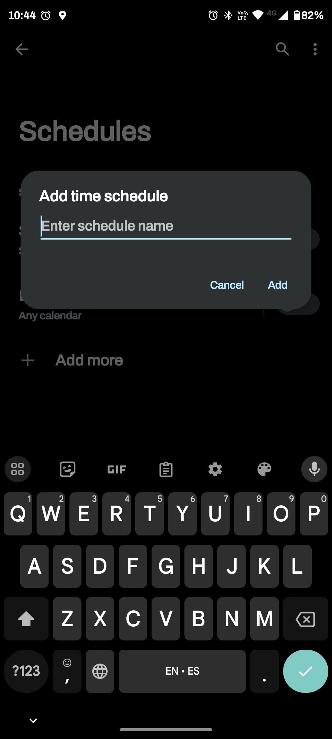 Edit schedule name in Schedule menu