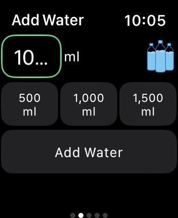 اسکرین شات Apple Watch MyFitnessPal - Add Water