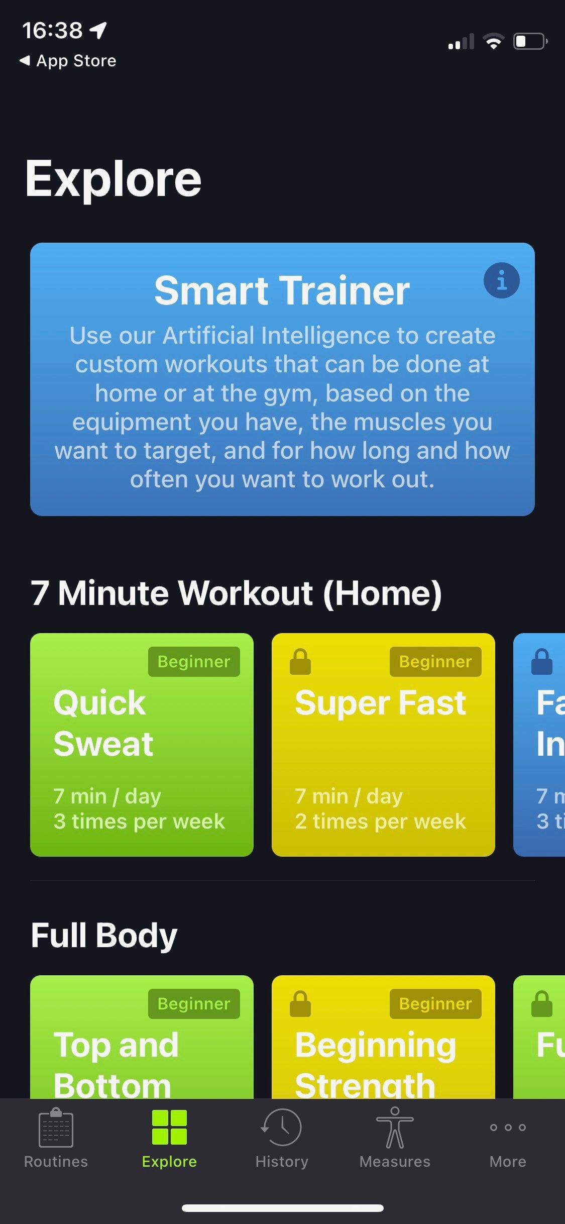 عکس صفحه برنامه Smartgym صفحه کاوش