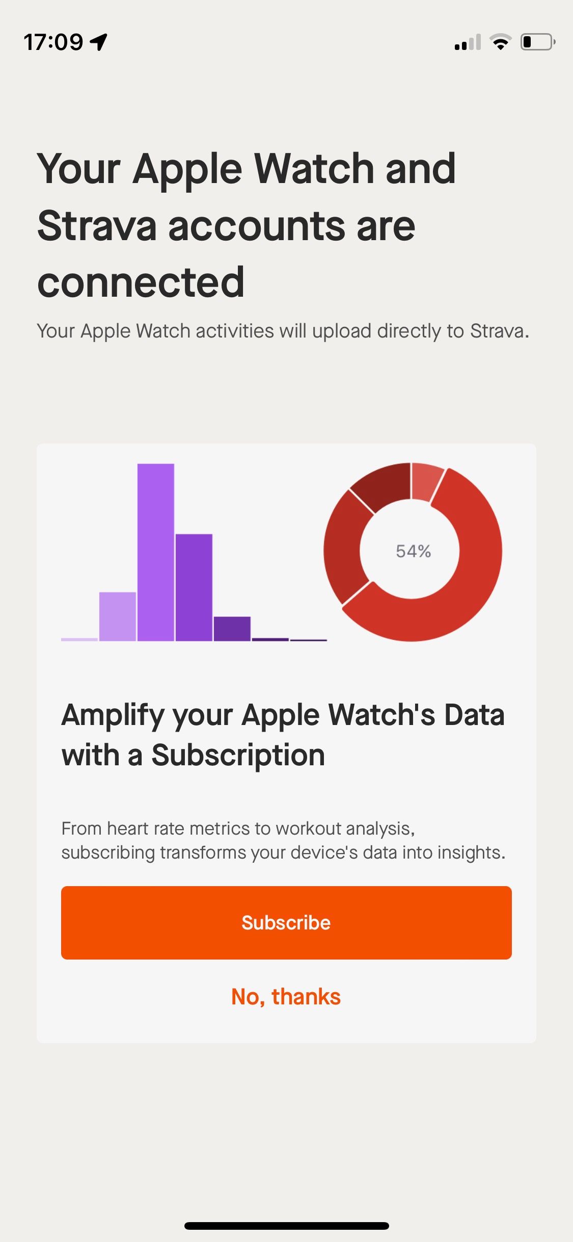 اسکرین شات اتصال برنامه Strava به اعلان Apple Watch