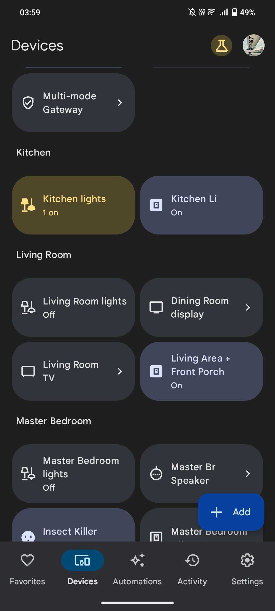 Screenshot of Google Home app for casting on Chromecast