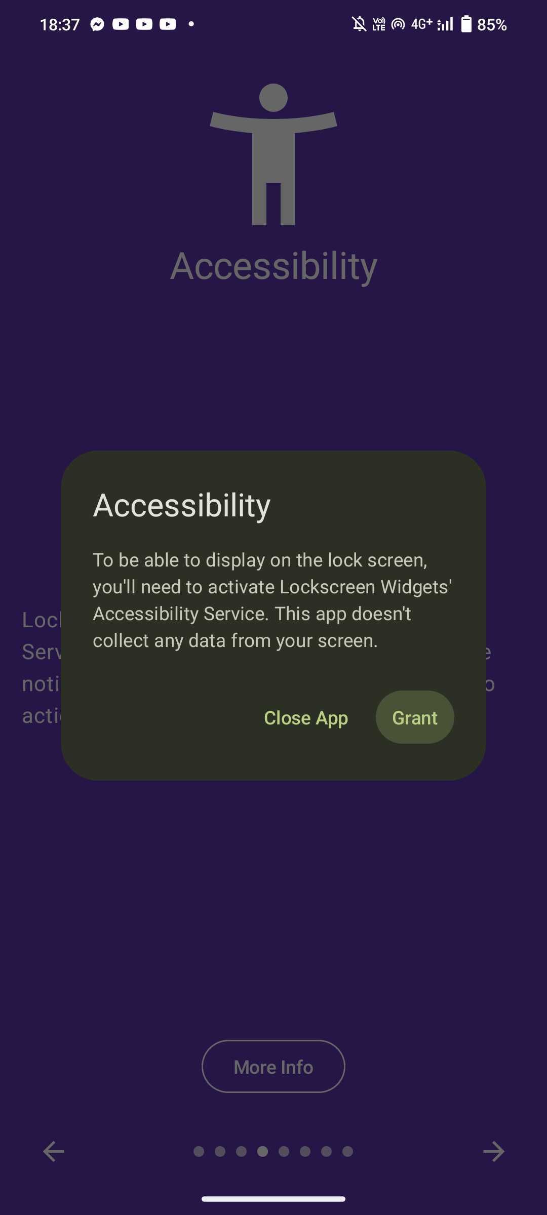 Lock Screen Widget Accessibility screen permission