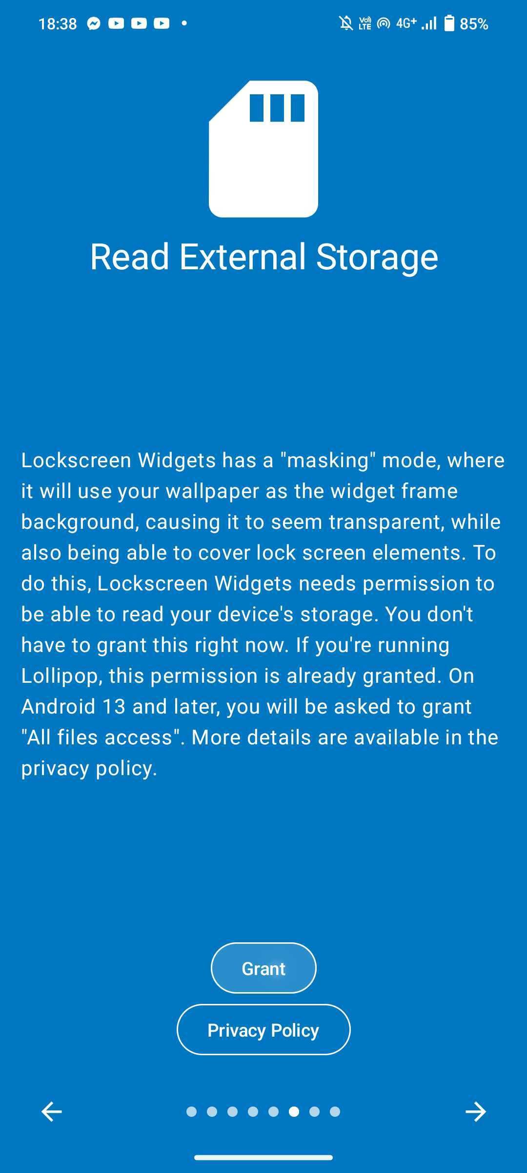 Lockscreen Widgets Read External Storage setting
