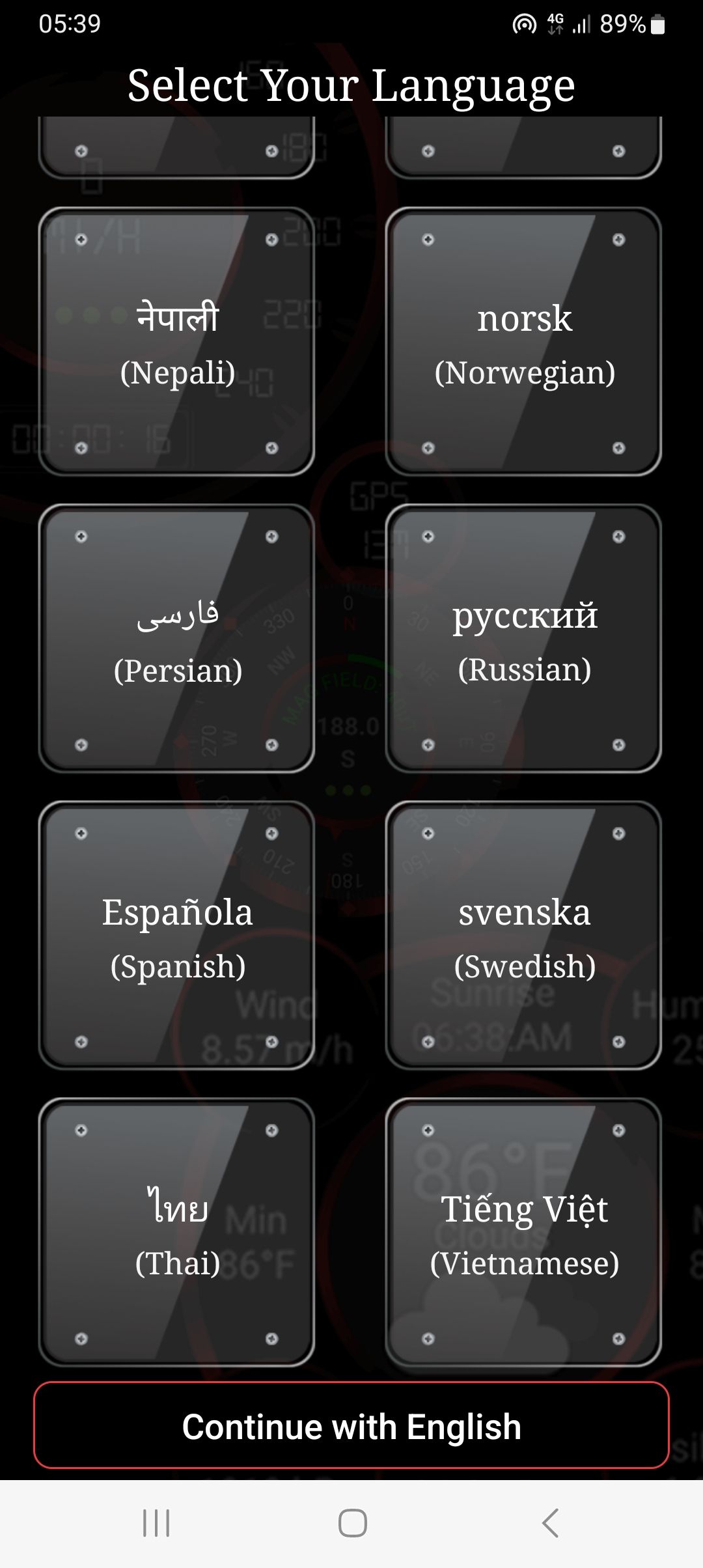 Compass 360 Pro available languages
