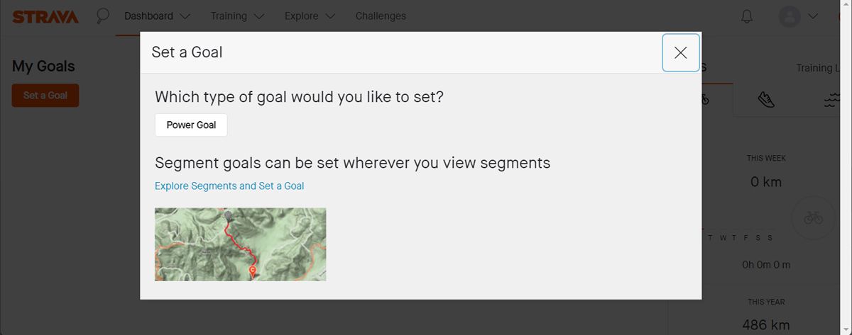 Create a segment goal on Strava
