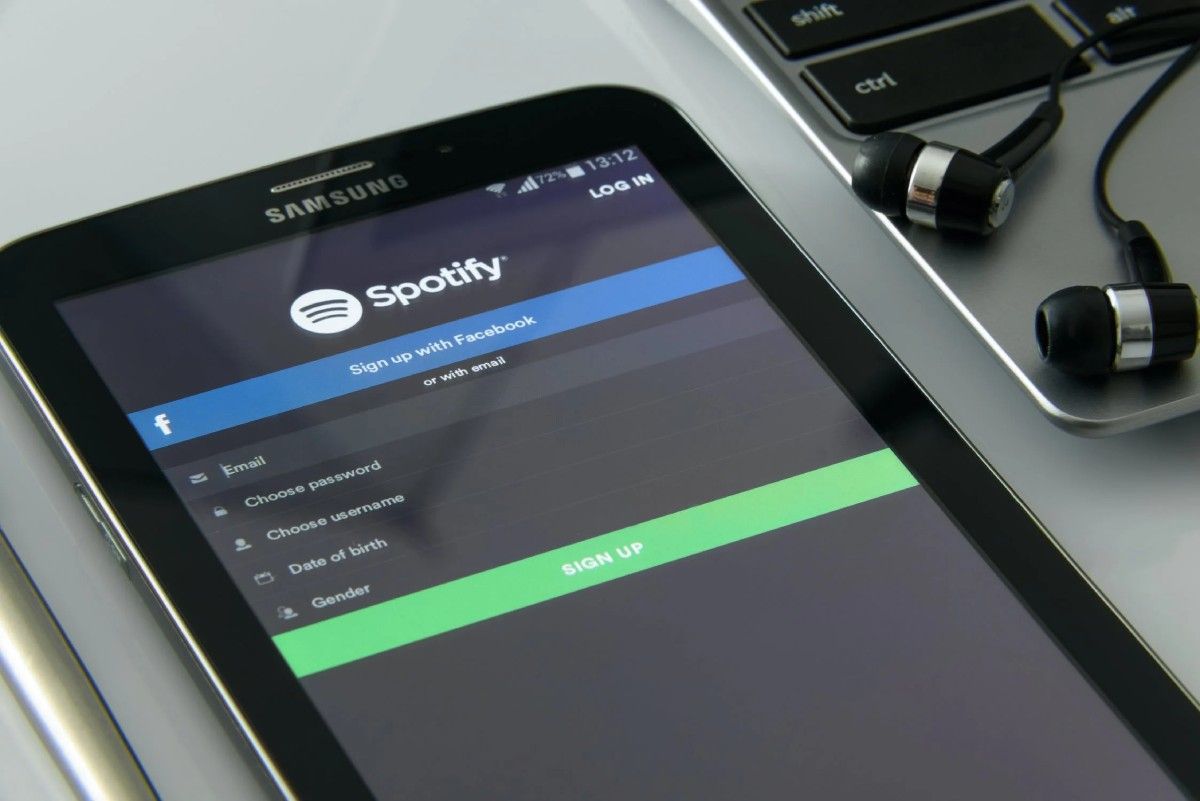 صفحه ثبت نام Spotify