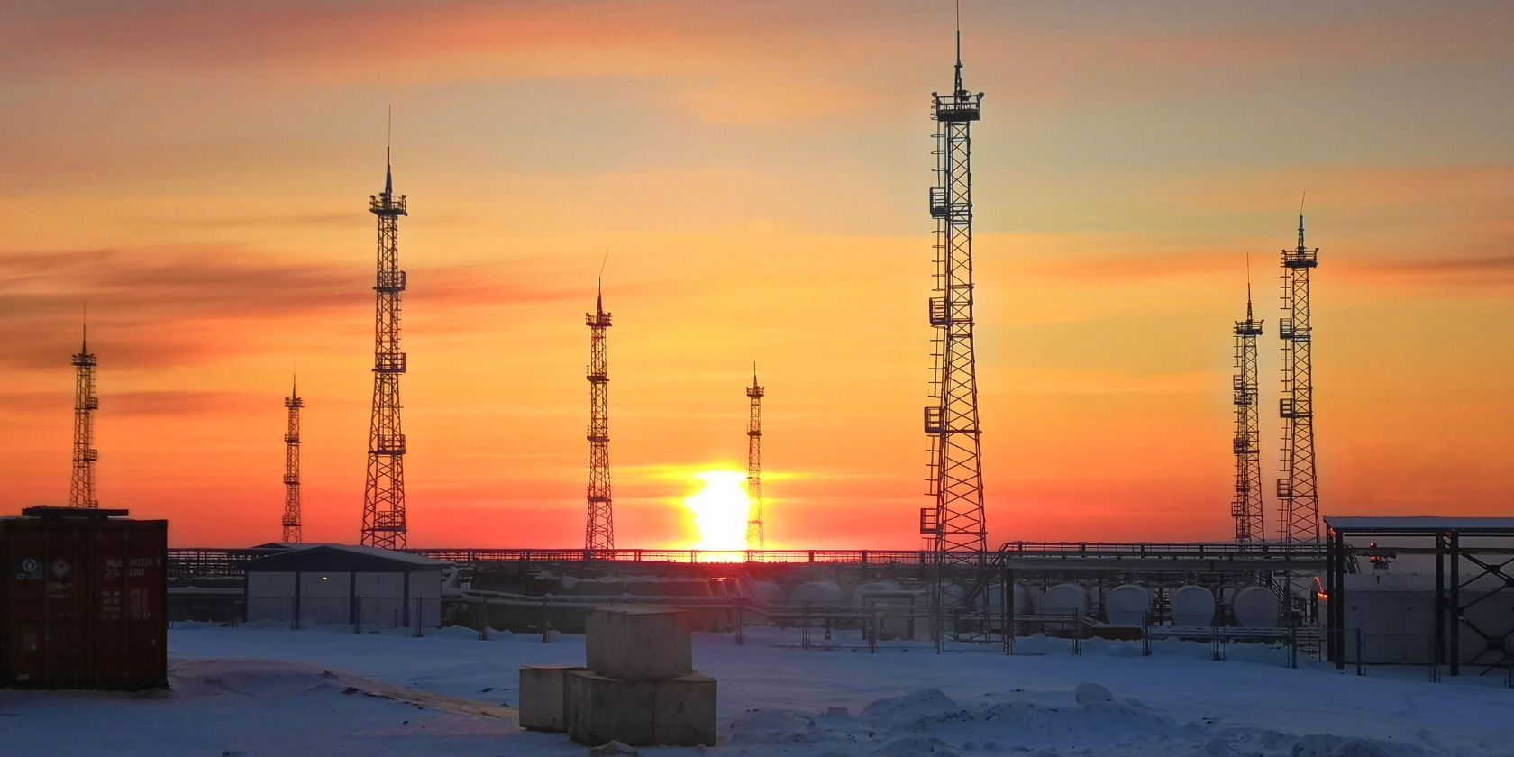 Cell towers in the snow
