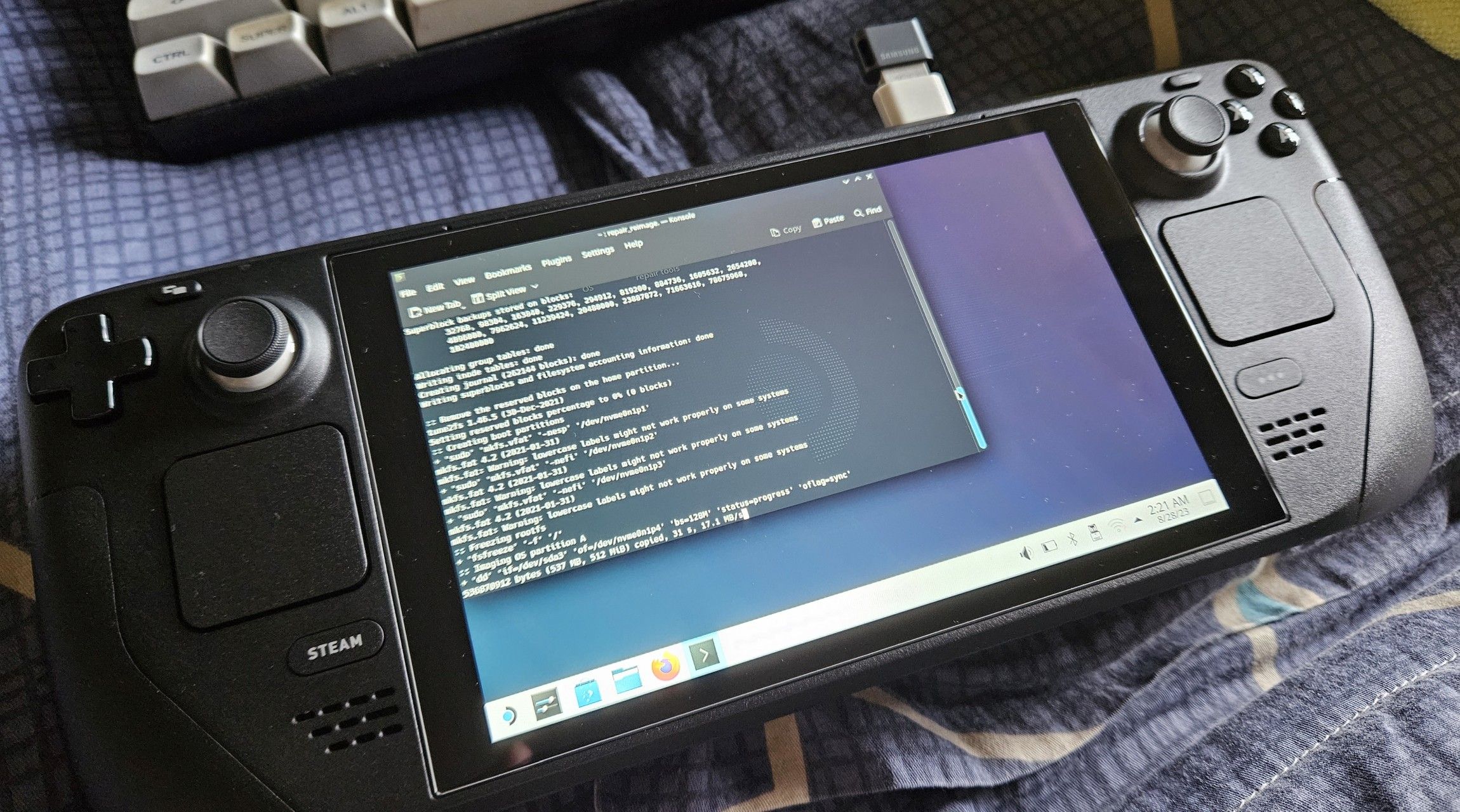 Steam Deck SteamOS reimaging process