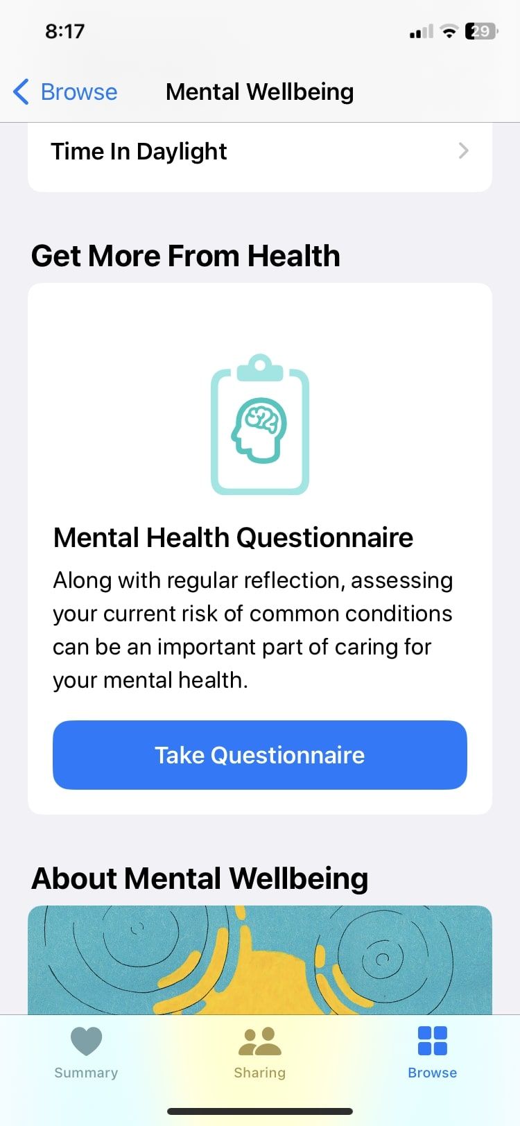 از گزینه پرسشنامه سلامت روان در Apple Health استفاده کنید