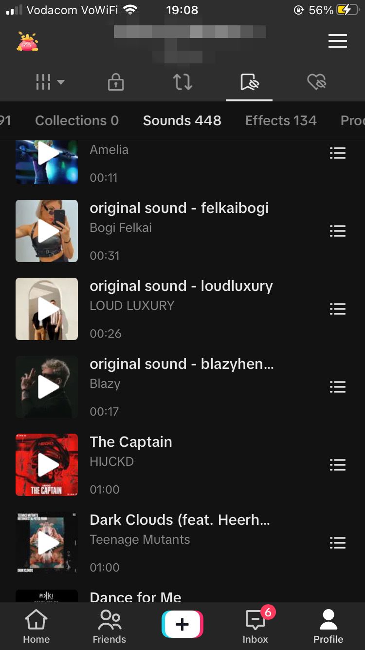 Favorite Sounds List on TikTok