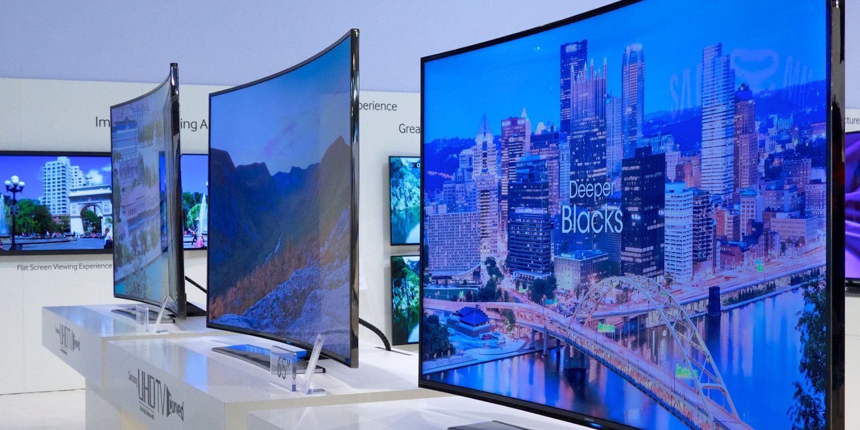 range of samsung televisions at event