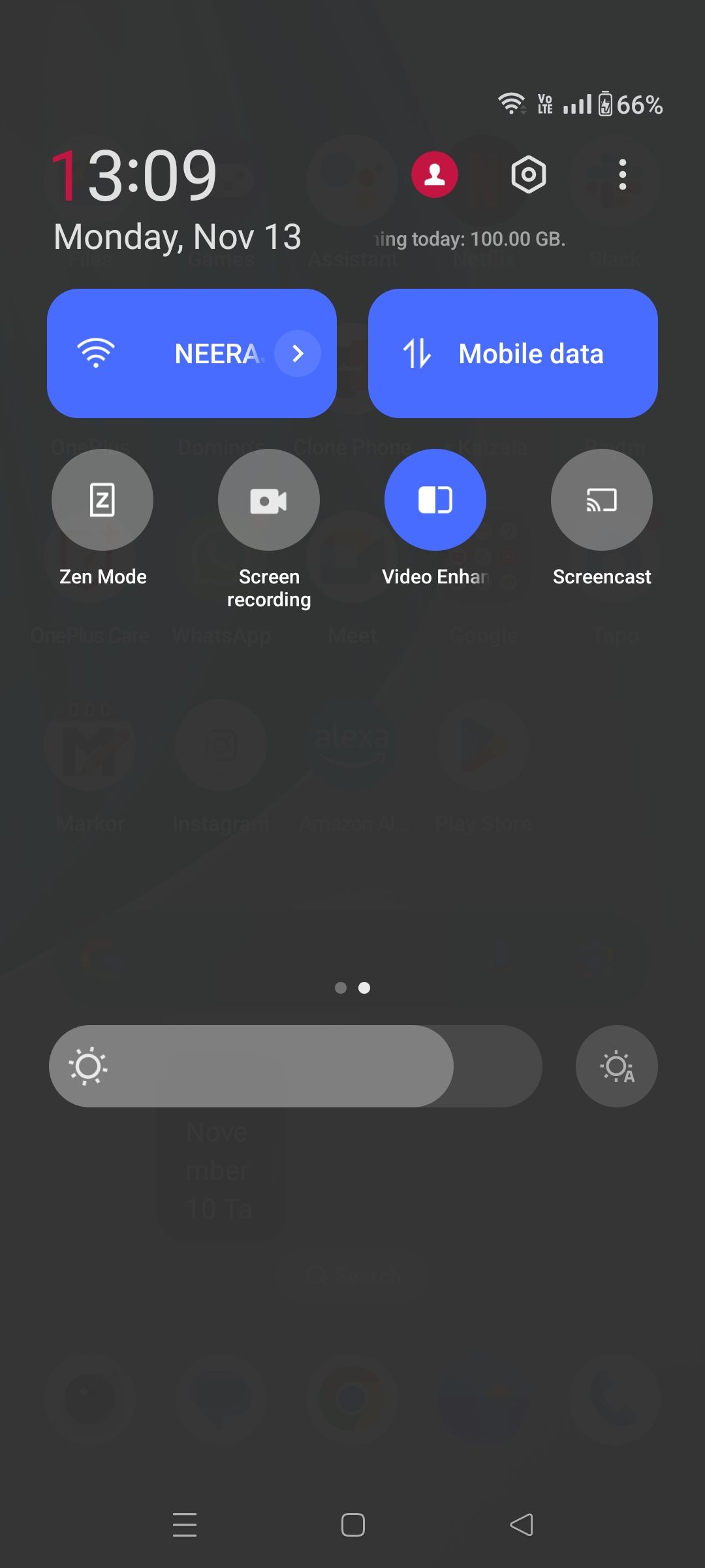 Bildschirmrekorder-App in den Android-Schnelleinstellungen