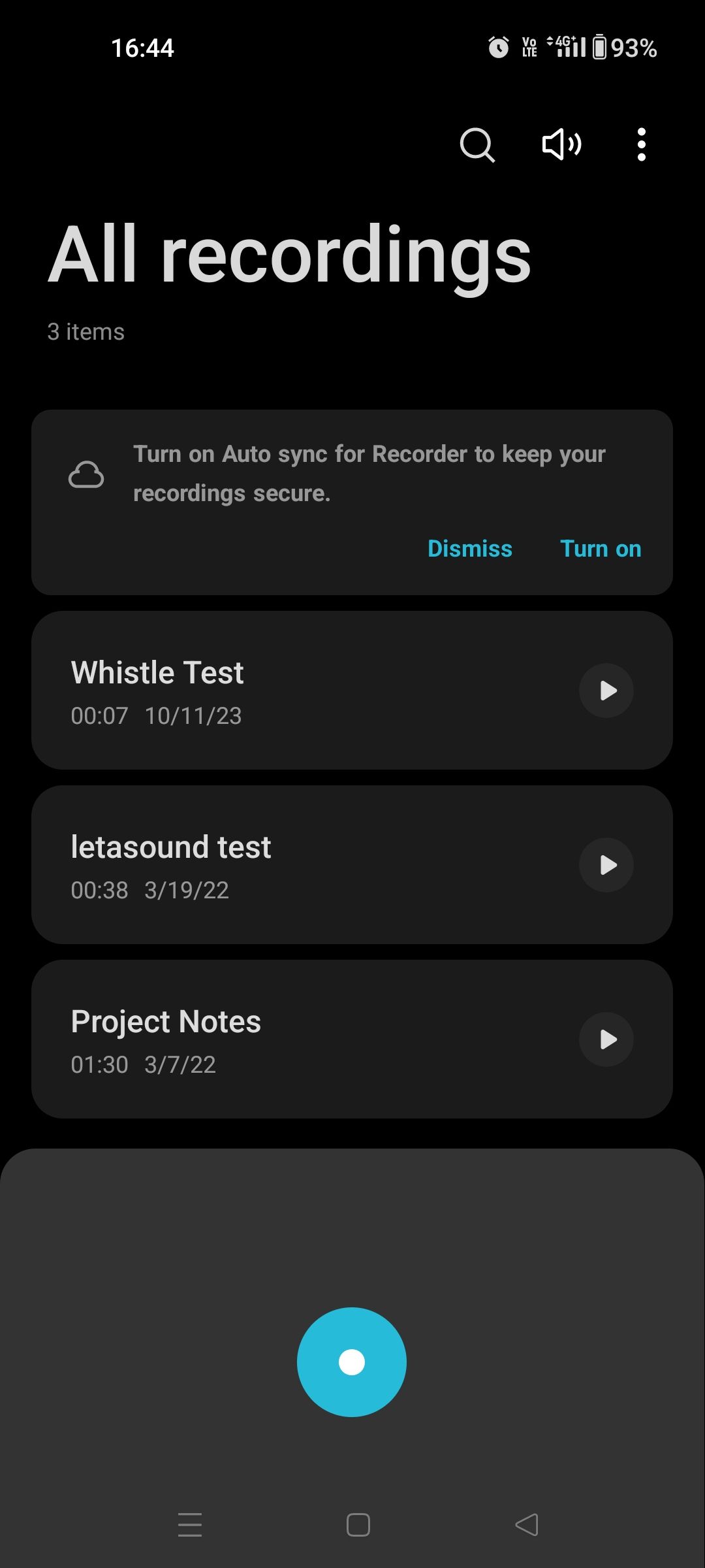 Tap Blue Record Button to Start Recording