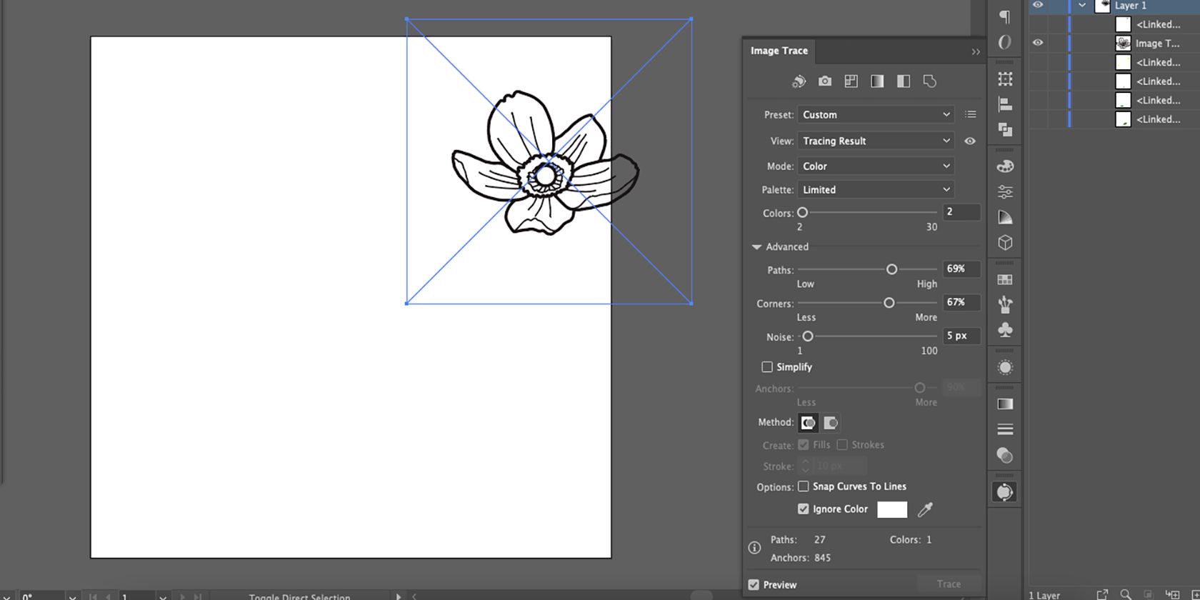 Adobe Illustrator Image Trace Settings