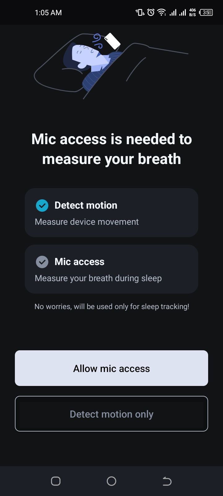 Alarmy app requesting mic access to monitor your sleep 