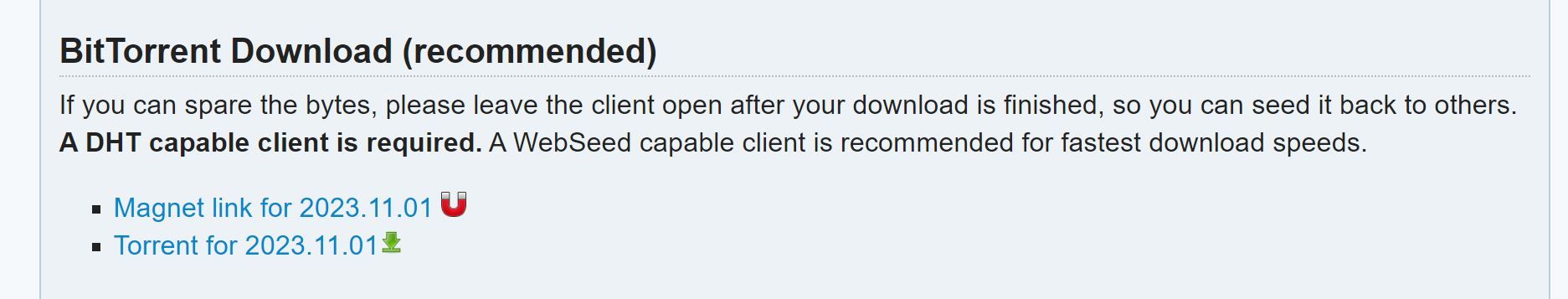 Arch Linux BitTorrent download links