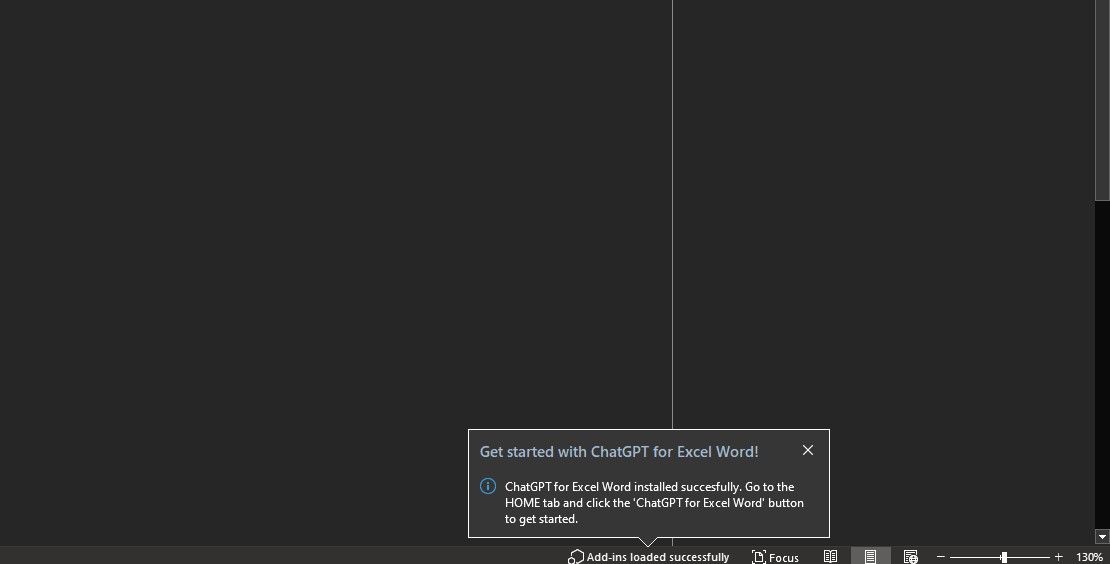 Подкана за инсталиране на добавка ChatGPT в Word